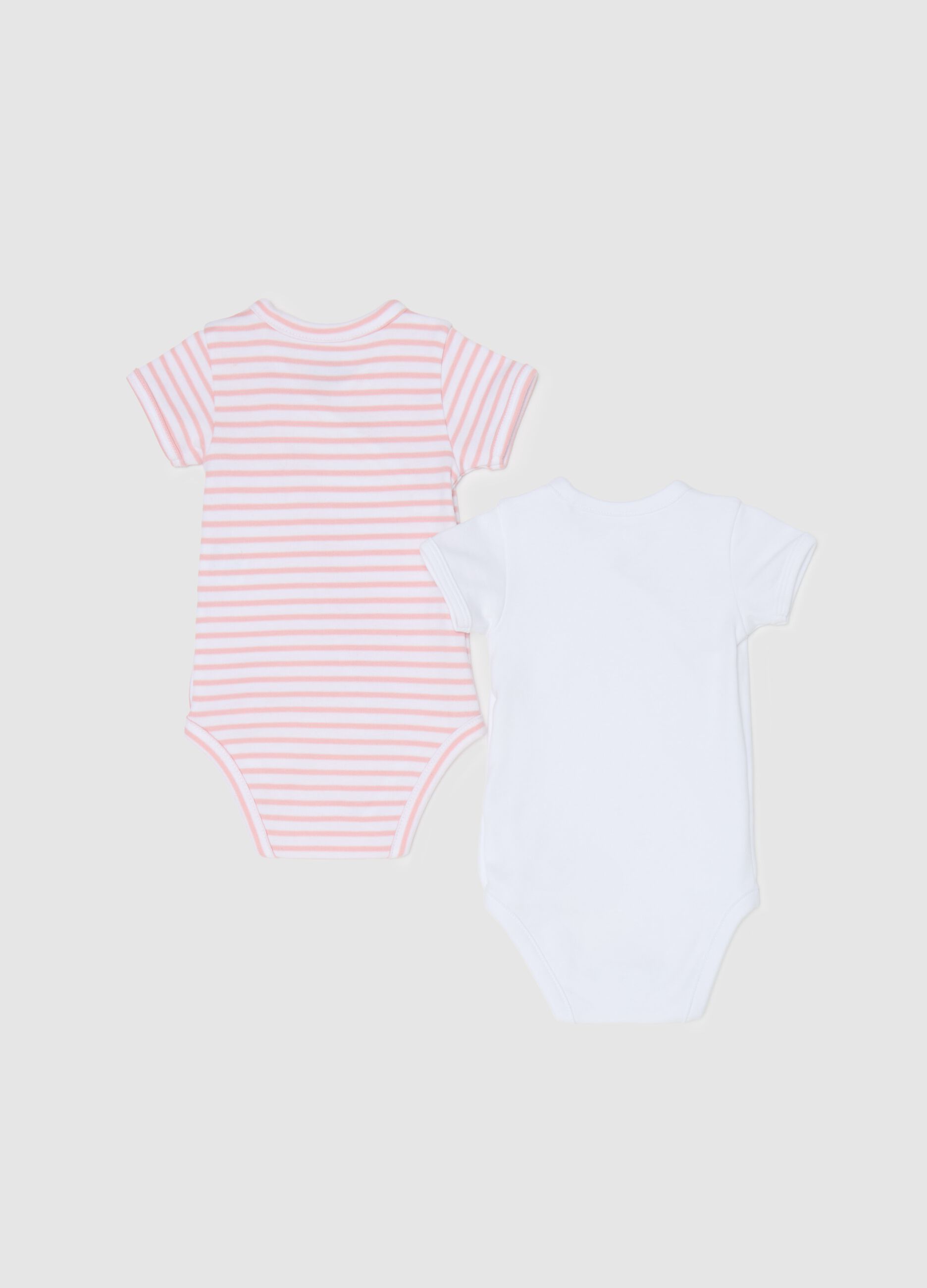 Bipack body in cotone bio con scollo a V 