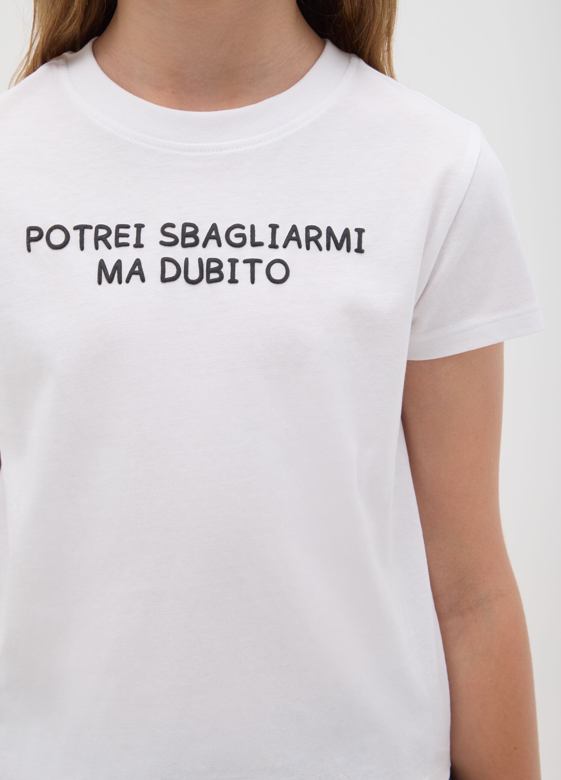 White T-shirt with OVS Kids print