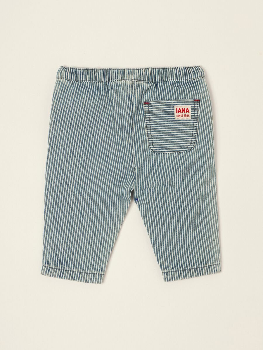 Striped baby trousers in a cotton, viscose and lyocell blend, regular fit_2