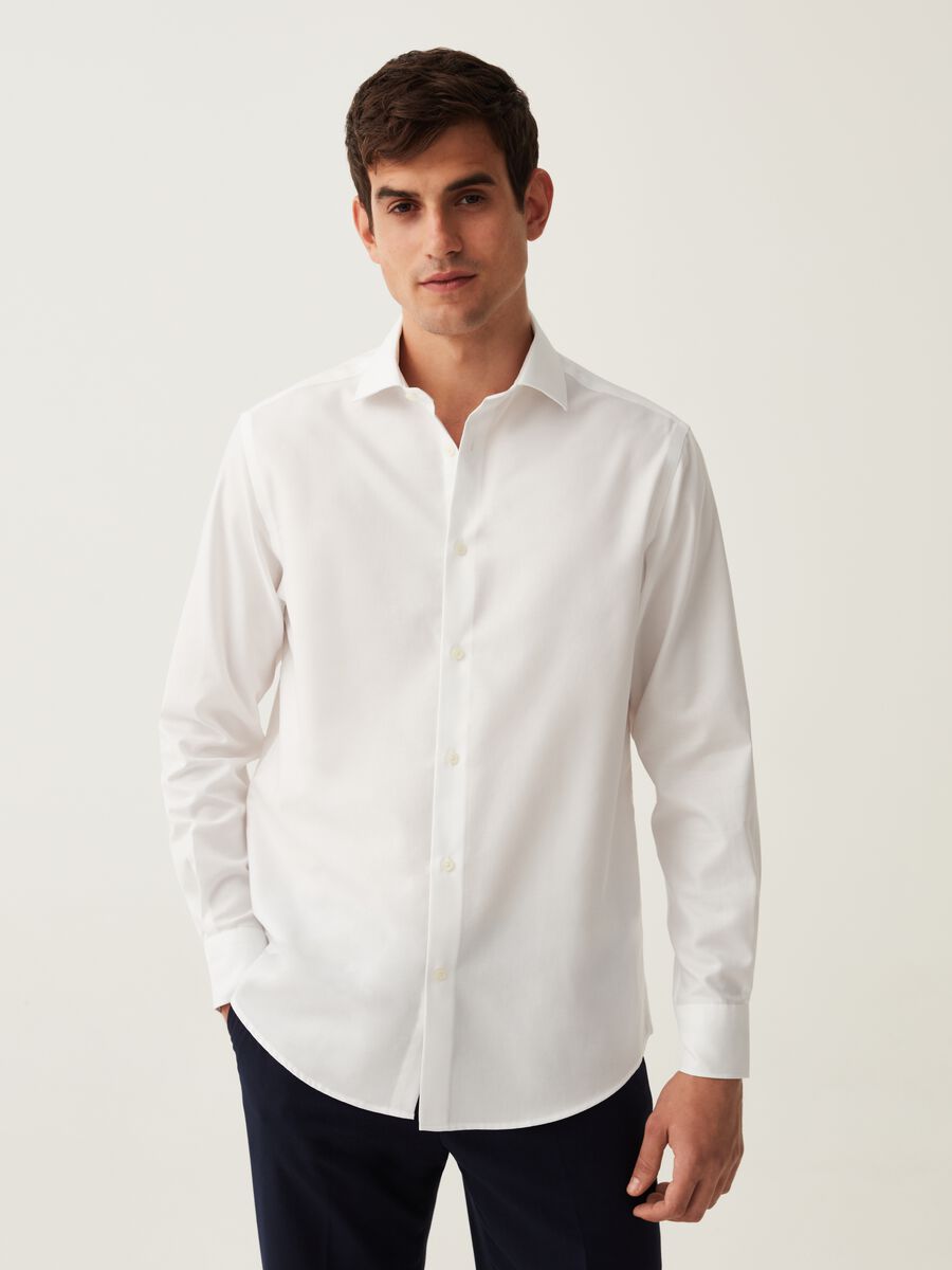 Camicia regular fit in cotone oxford no stiro_1