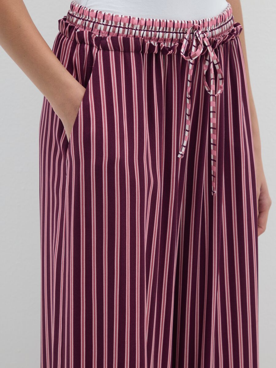 Pink striped pyjama trousers with elasticated waistband_3