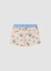 Beige tropical-print swim shorts for baby boys_1