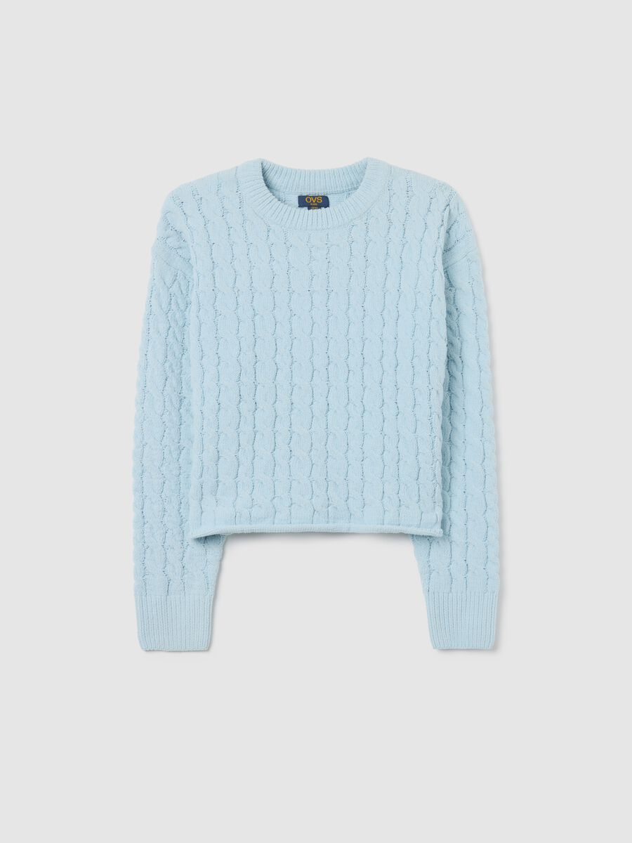 Girl's Blue Regular Fit Sweater_0