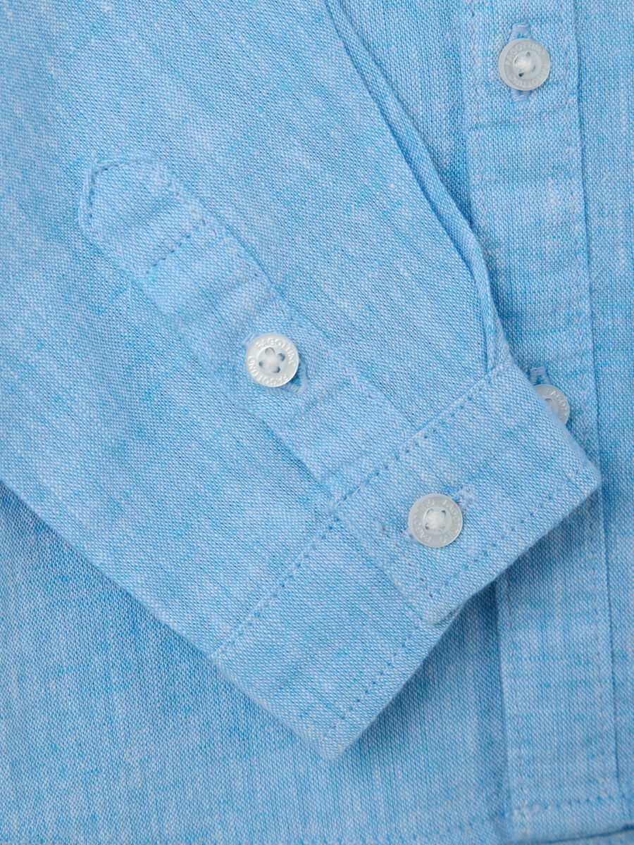 Light blue long-sleeved shirt in cotton and linen_2