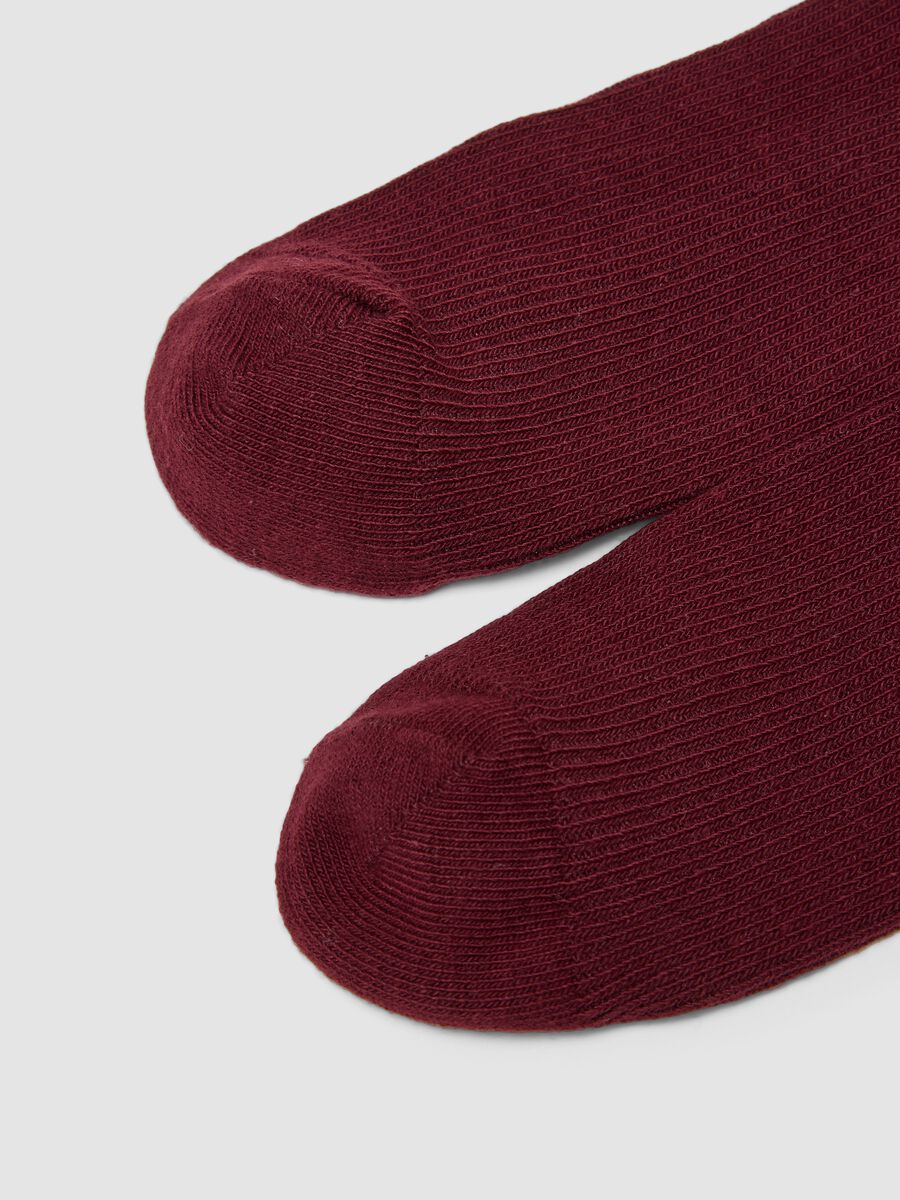 Red organic cotton-blend socks with bows_2