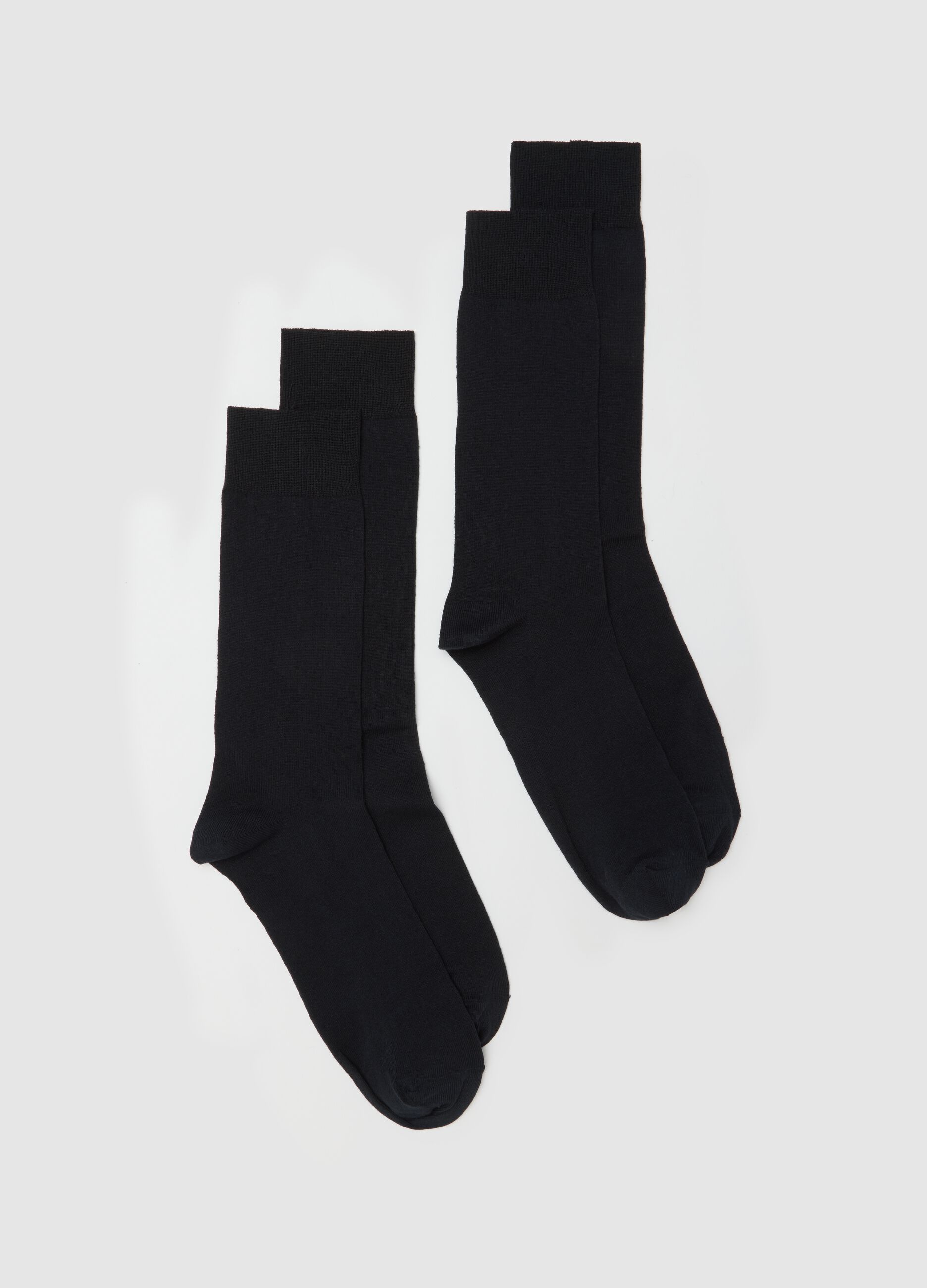 Two-pack socks in blue stretch cotton blend
