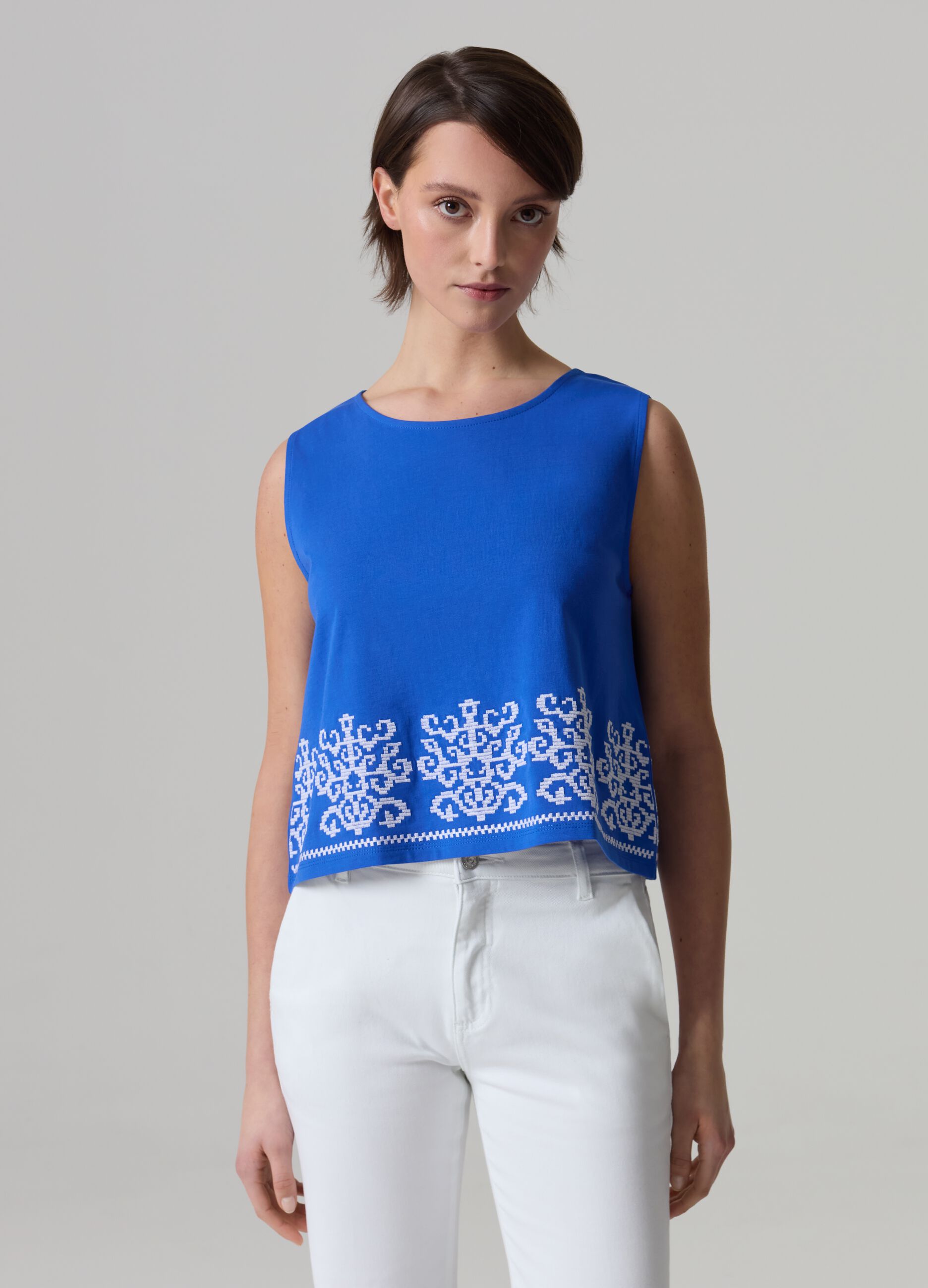 Ovs Tank top con ricami etnici