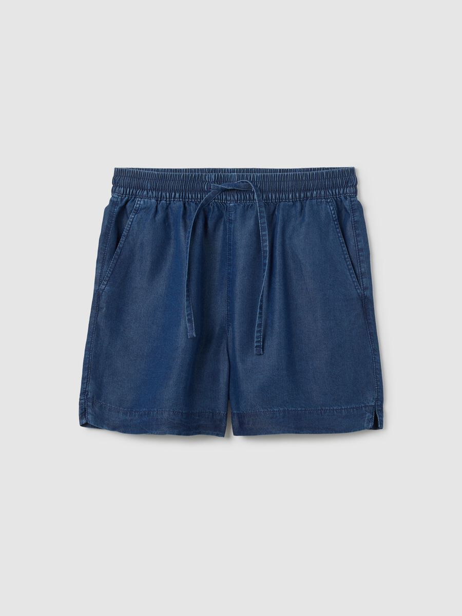 Women's blue lyocell shorts regular fit_0