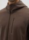 Brown regular fit hoodie with zip and hood_3