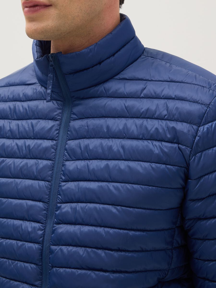 Giacca Ultralight imbottita blu regular fit con zip_3