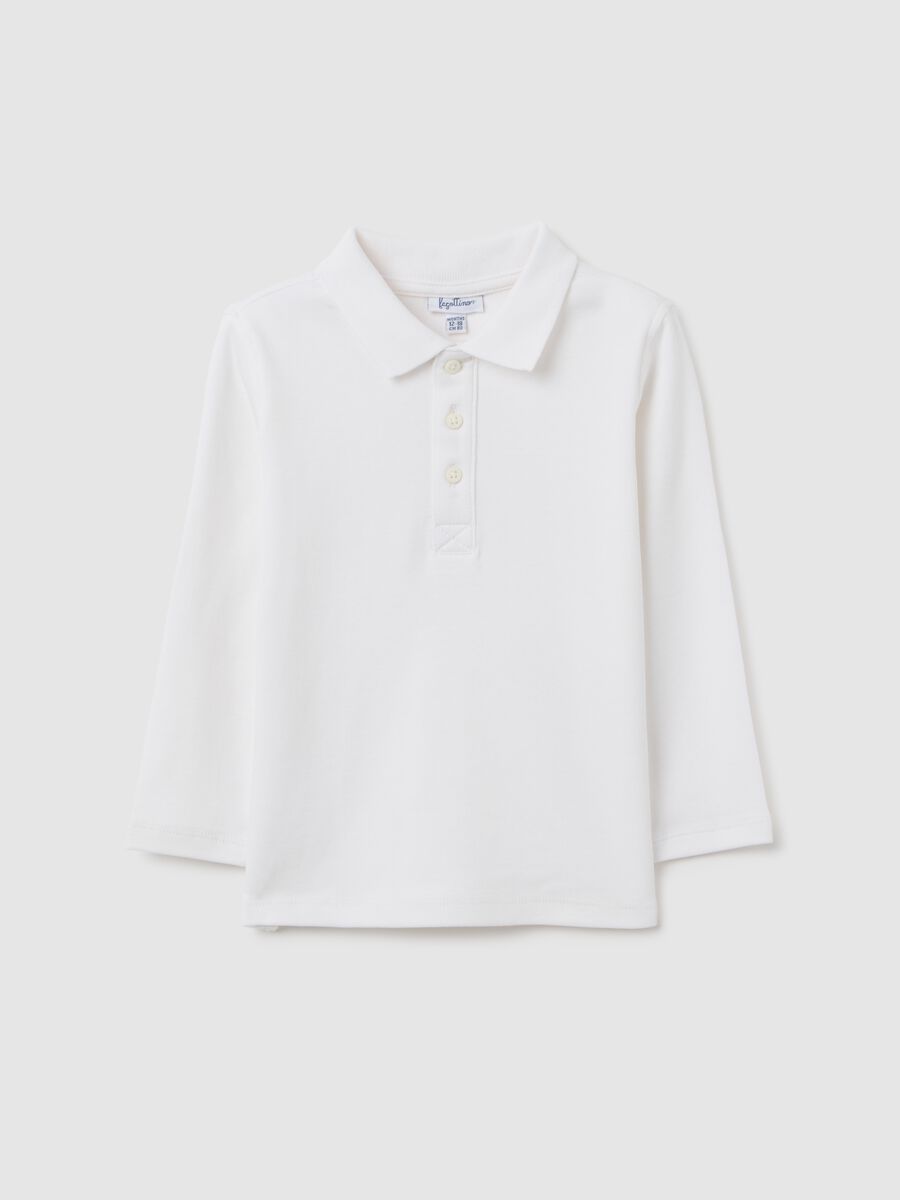 Children's white regular fit pure cotton polo_0