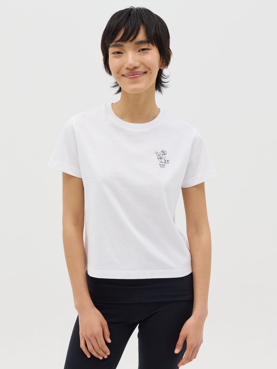 White boxy-fit T-shirt in cotton_0
