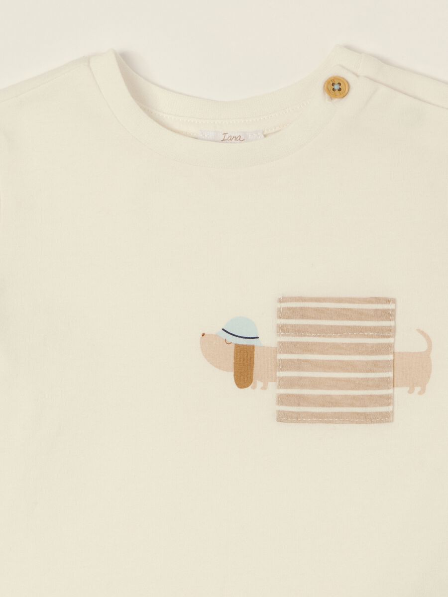 White baby regular-fit T-shirt with print in stretch cotton_1
