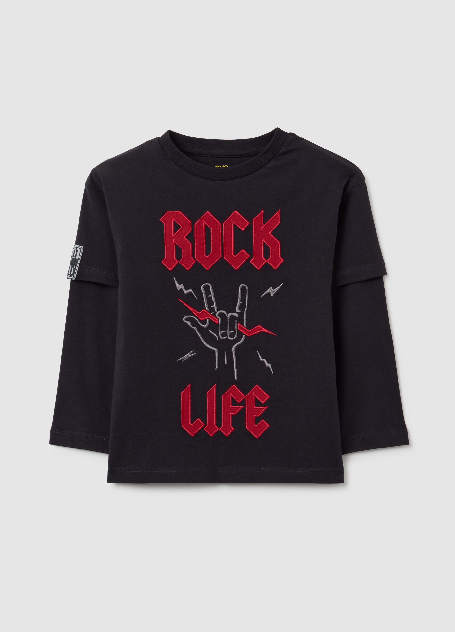 Black Long-Sleeve T-shirt for Kids