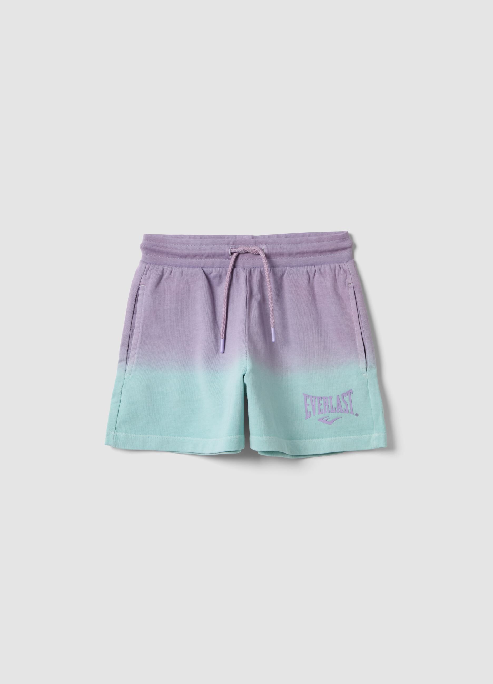Short viola in puro cotone con sfumatura per ragazza relaxed fit