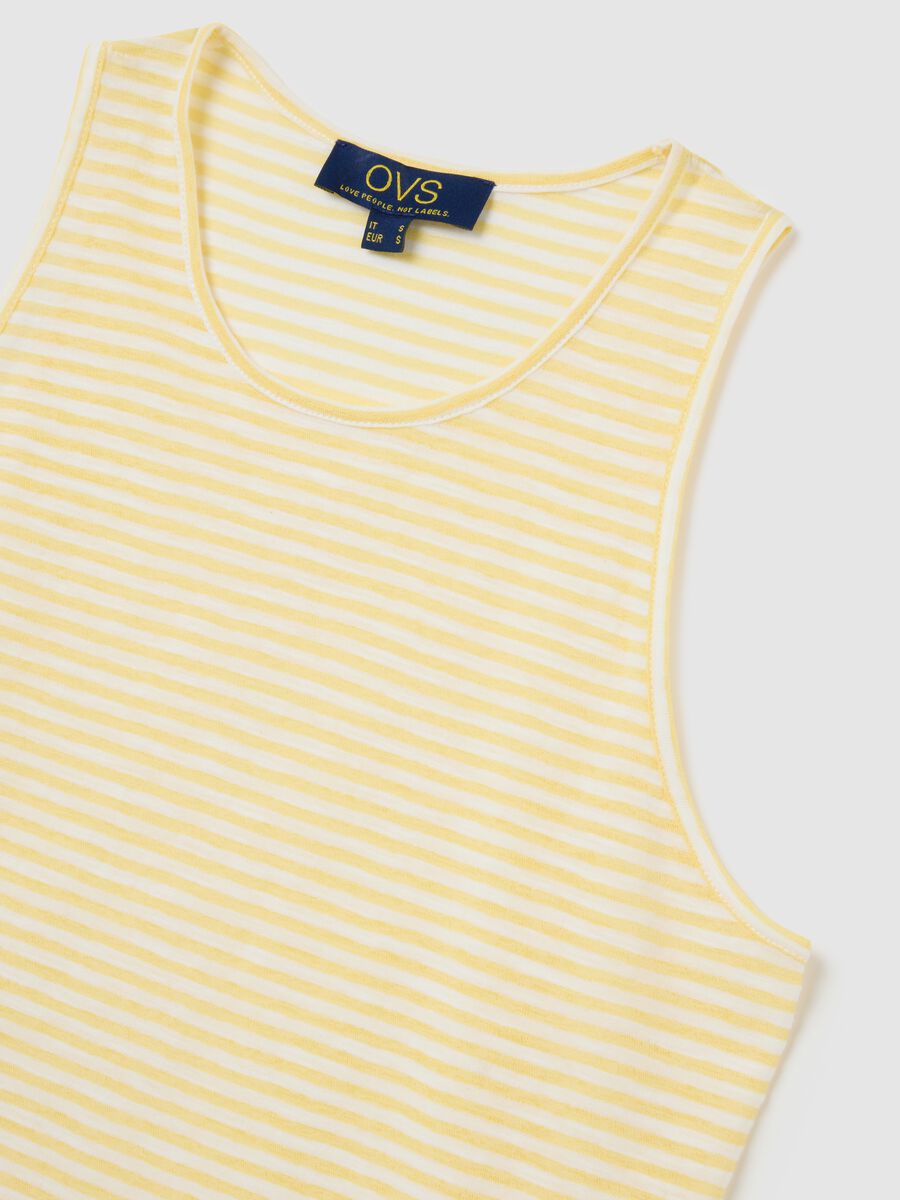 Top smanicato da donna in misto cotone multicolor regular fit_1