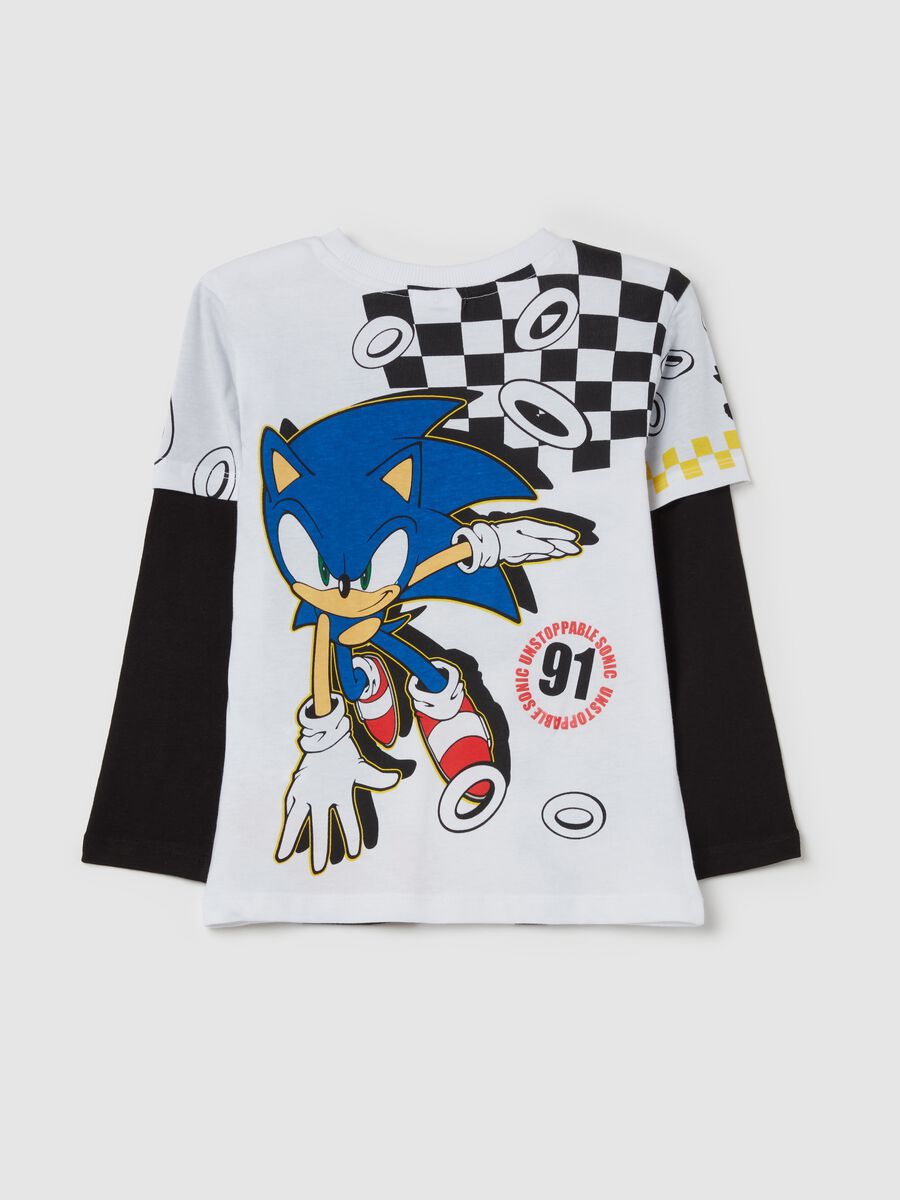T-shirt with long sleeves and Sonic print_1