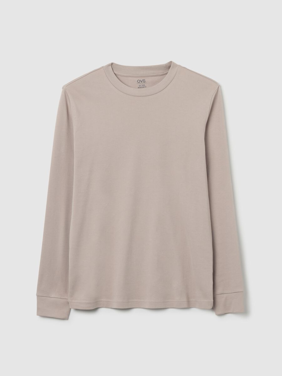 Beige pure cotton regular fit t-shirt_4