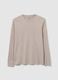 Beige pure cotton regular fit t-shirt_4