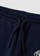 Pantaloni jogger blu in puro cotone organico con coulisse per bimbo_2