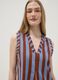 Multicolour striped pure cotton mini dress with V-neck, regular fit_3