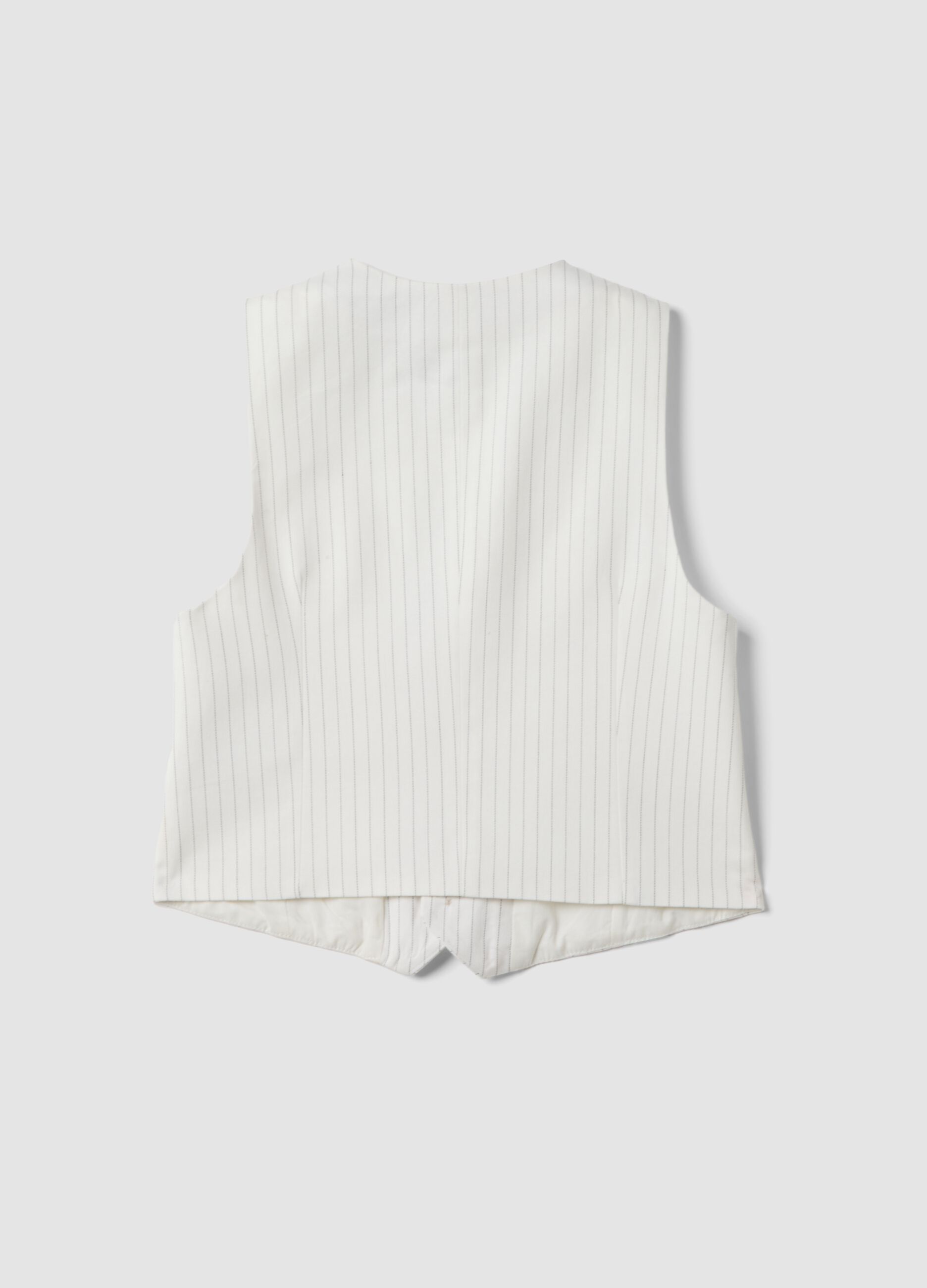 White pinstripe pure cotton waistcoat