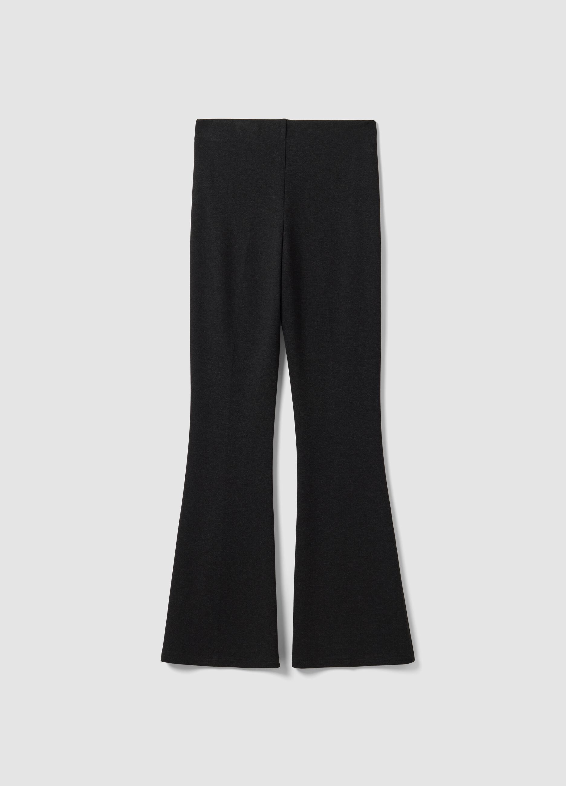 Leggings grigi flare fit in punto Milano di viscosa elasticizzata