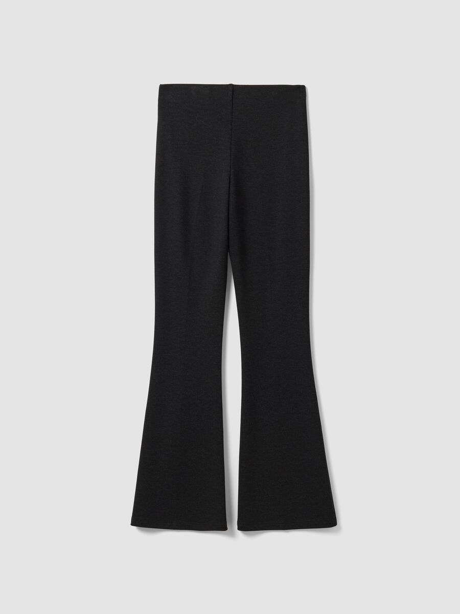 Leggings grigi flare fit in punto Milano di viscosa elasticizzata_6