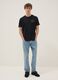 Black printed T-shirt in pure cotton, regular fit_1