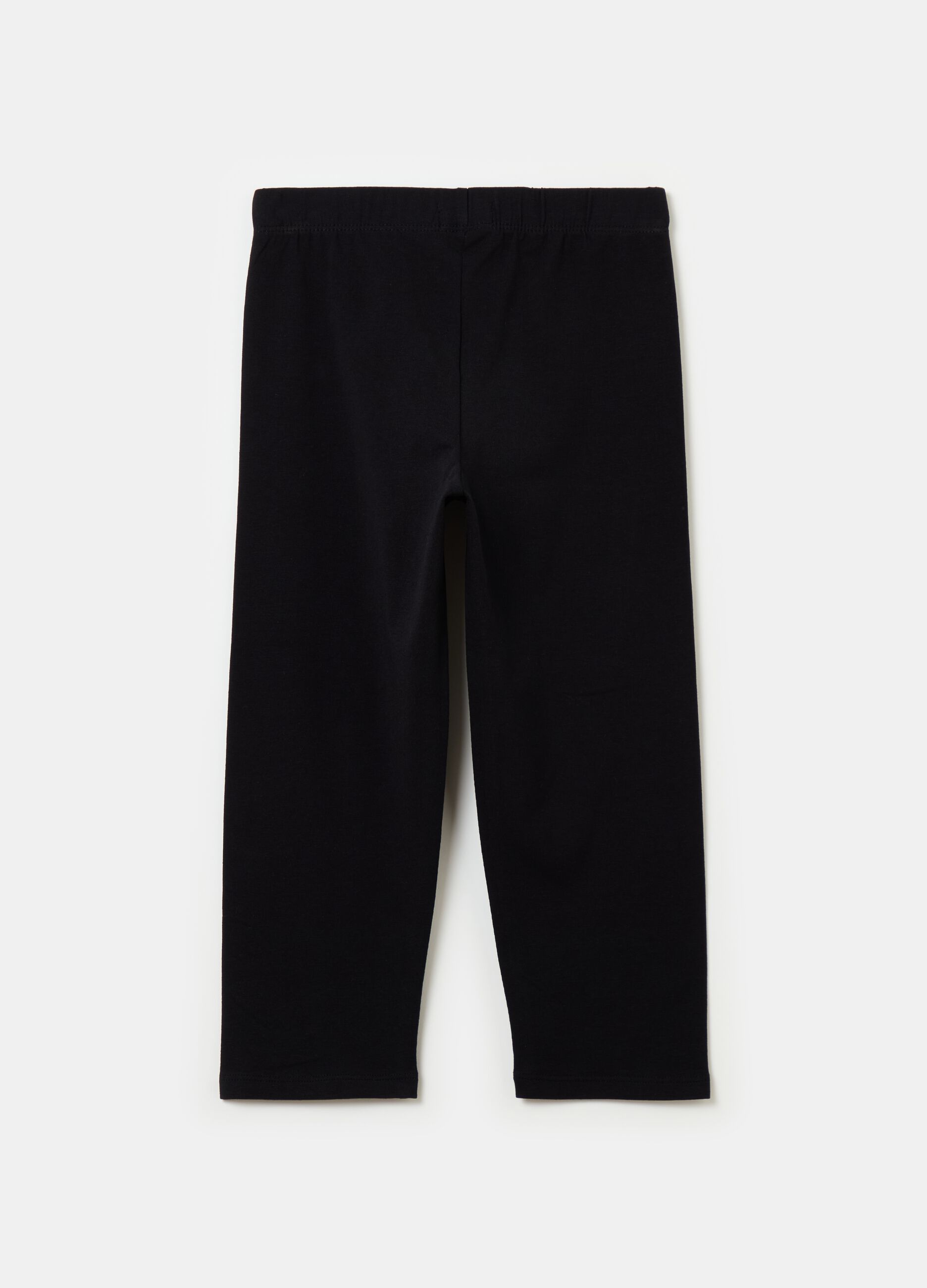 Solid colour three-quarter leggings