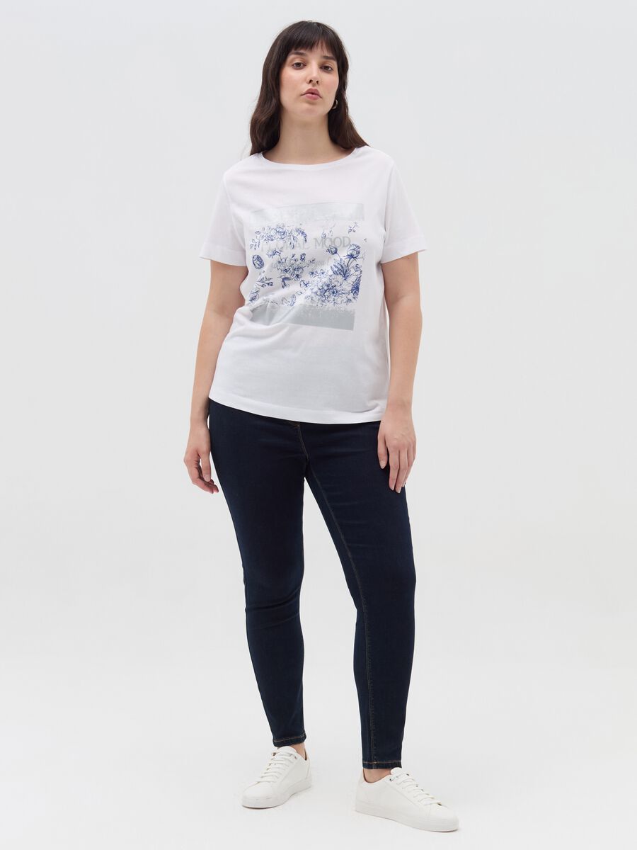 Curvy T-shirt with foil print_1