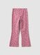 Girls&rsquo; pink organic cotton skinny leggings with heart print_1
