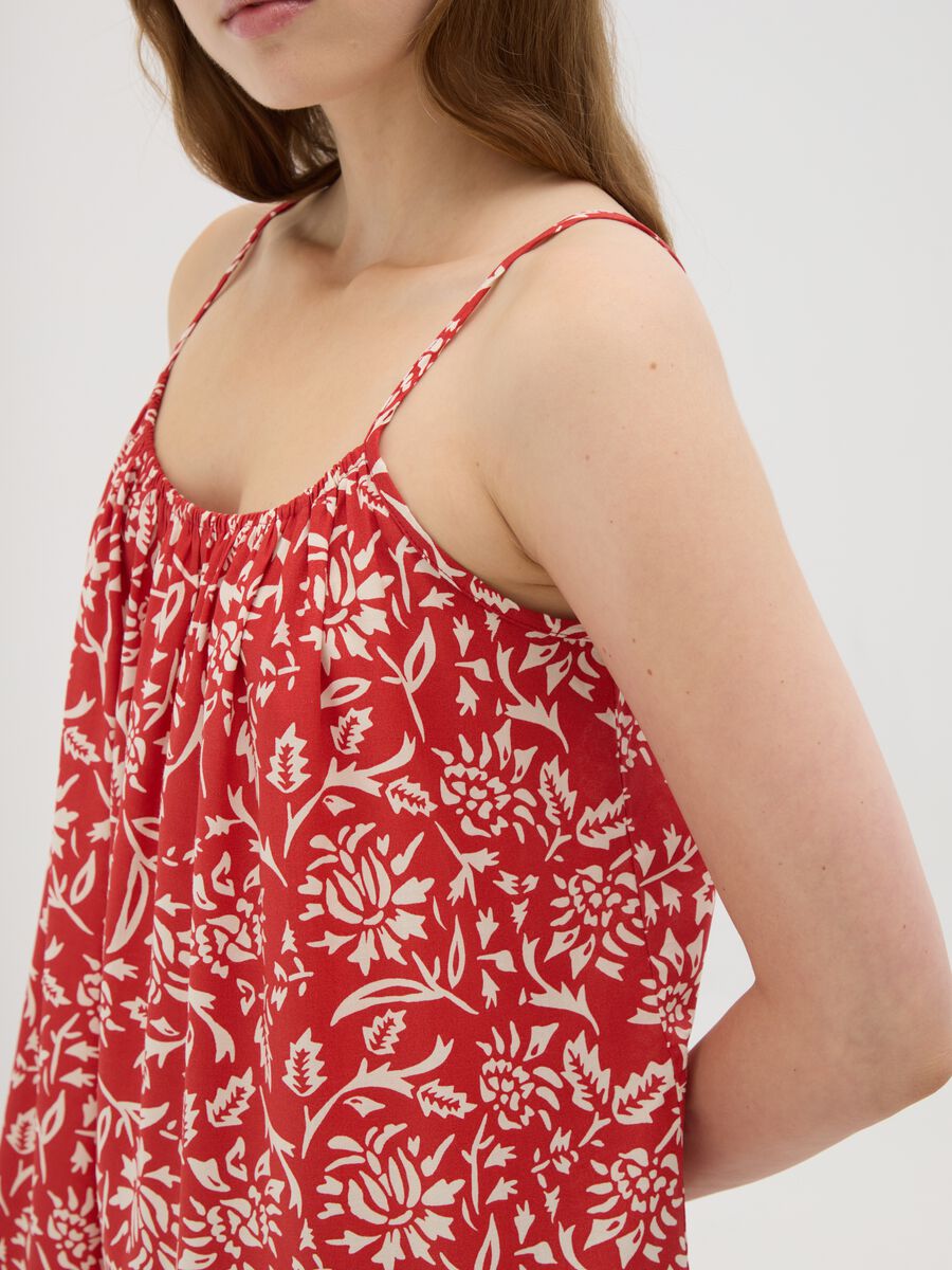 Women's long dress in multicoloured viscose wide fit_2