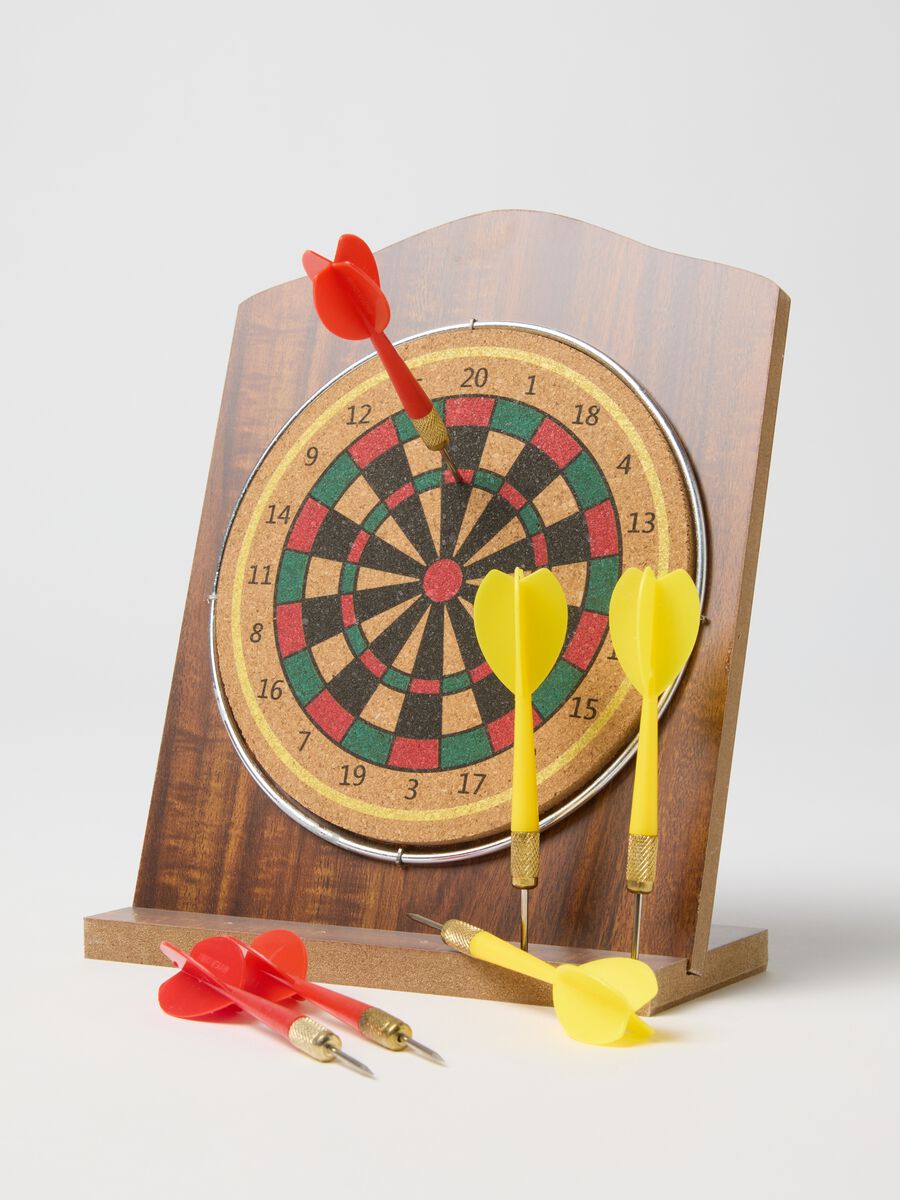 Multicolour Target with Wooden Stand and Darts_1