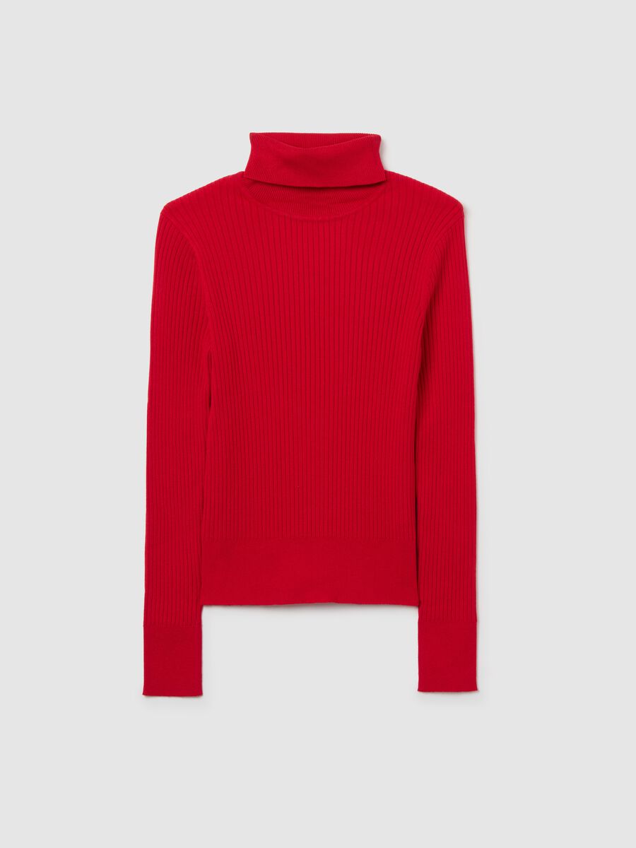 Maglione a collo alto rosso vestibilità fitted_4