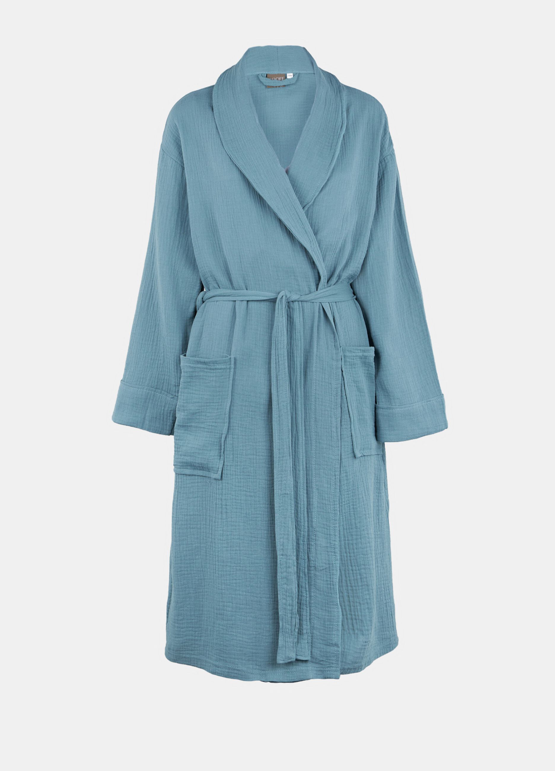 Accappatoio kimono in puro cotone lavato_0