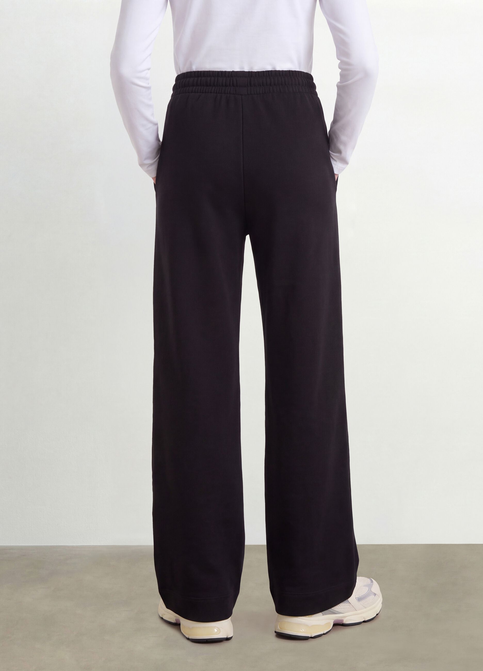 Girls&rsquo; black culotte trousers in pure organic cotton