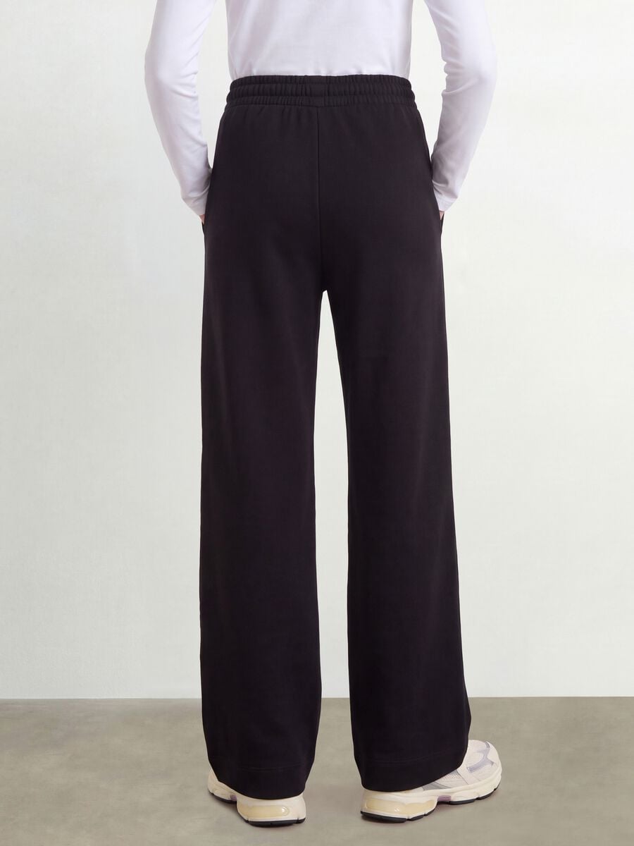 Pantaloni neri culotte in puro cotone organico per ragazza_2