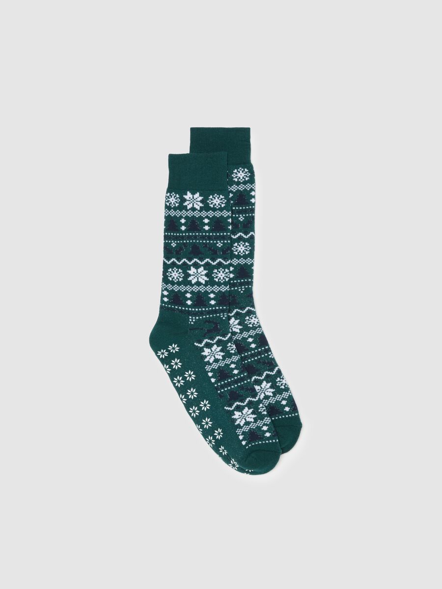 Slipper socks with Christmas pattern_0