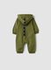 Green dinosaur hooded babygrow in pure organic cotton_1