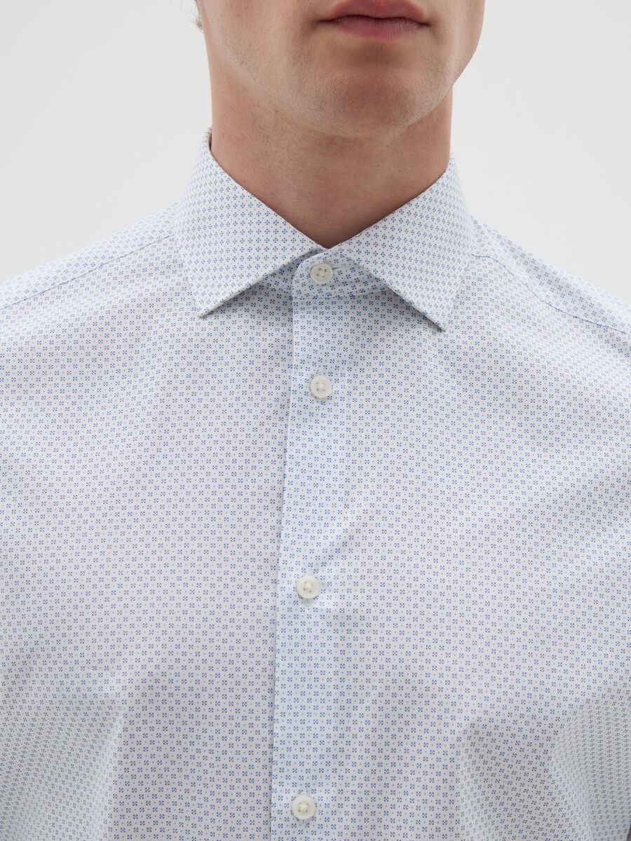 Men's multicolour cotton slim fit polka dot shirt_1