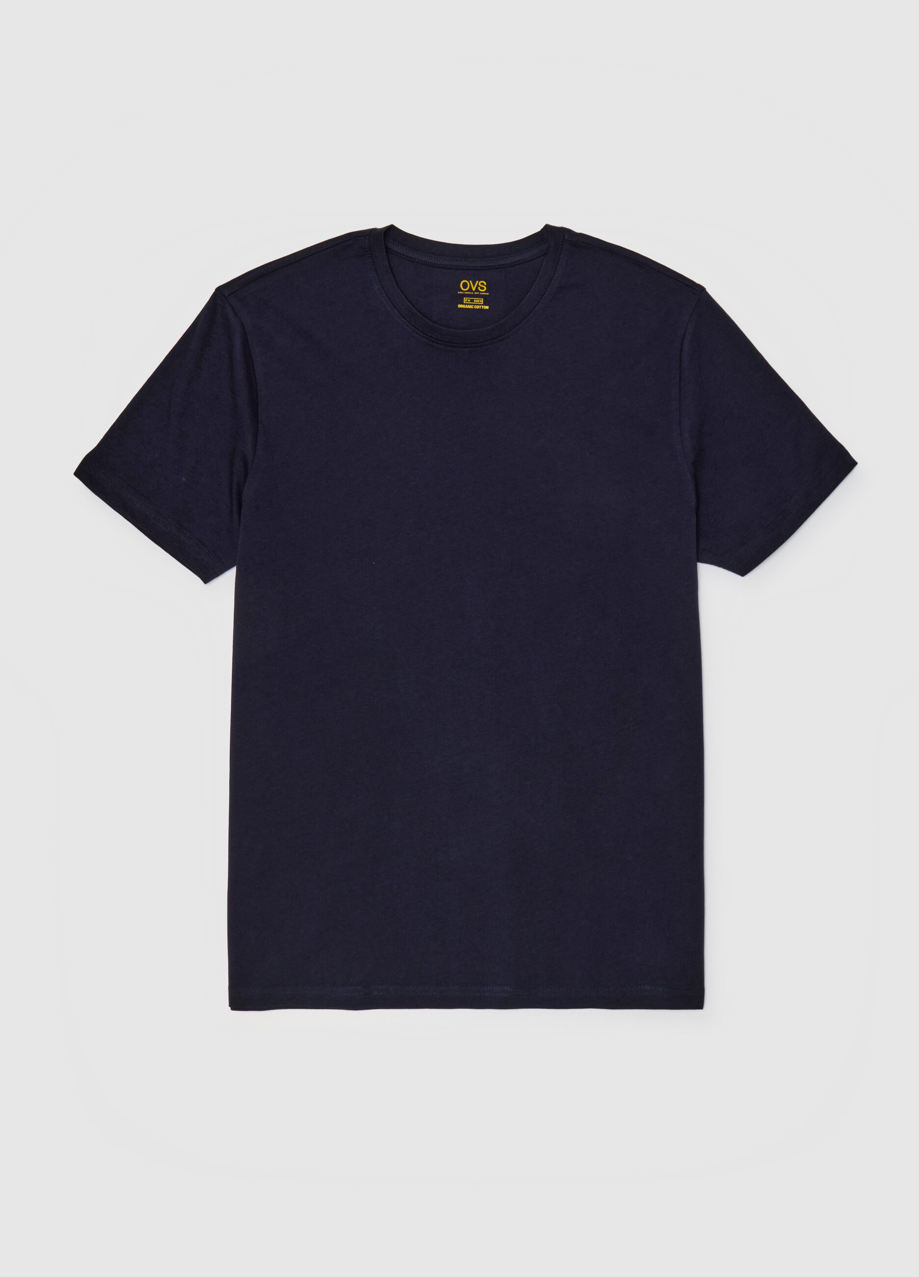 Men's blue pure cotton T-shirt