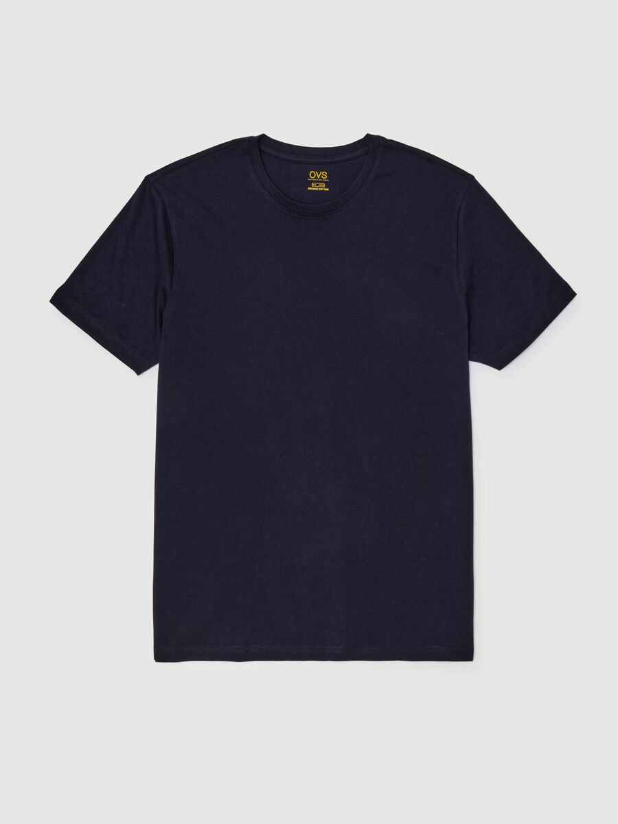 Men's blue pure cotton T-shirt_4