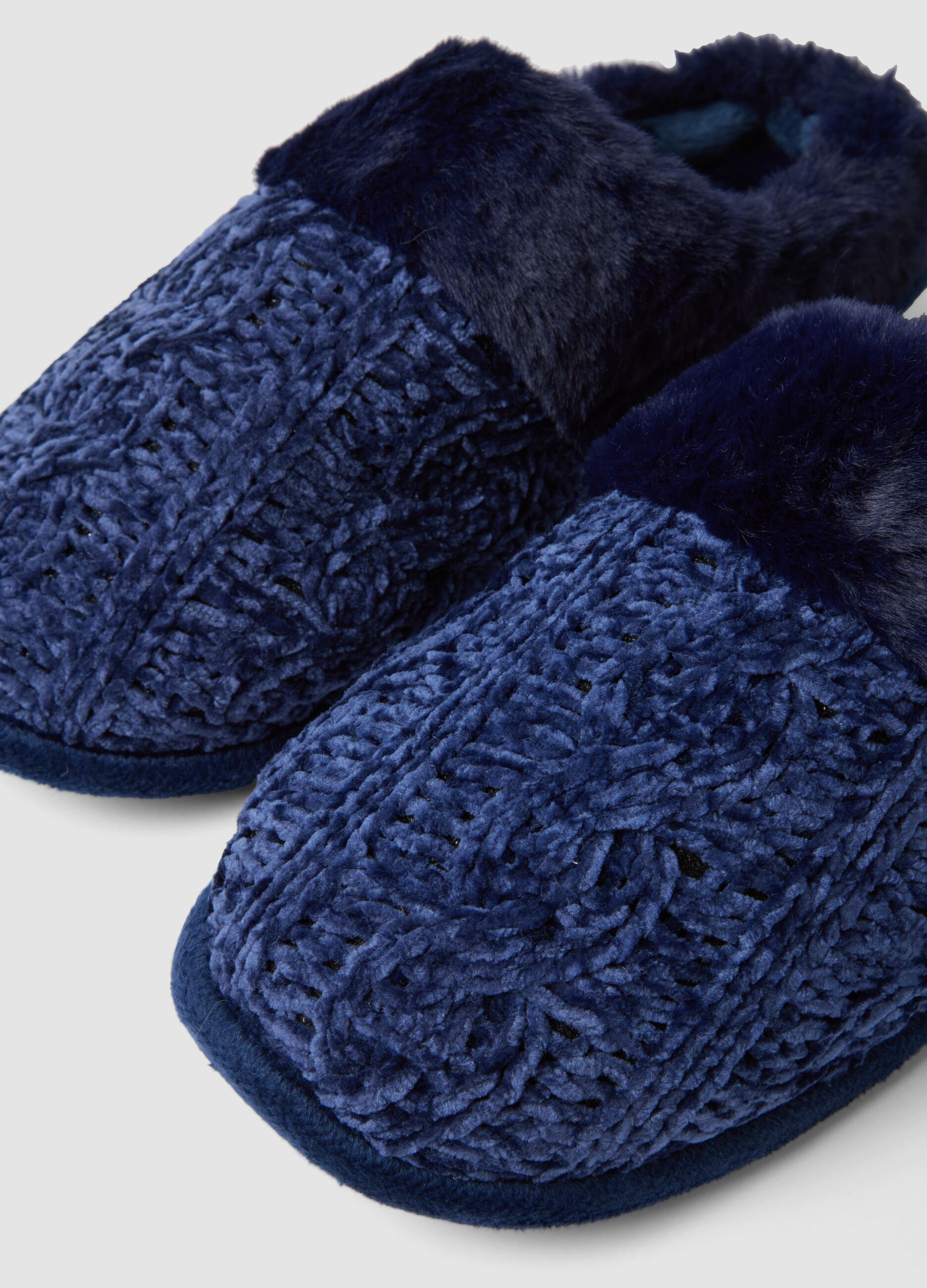 Pantofole blu da casa morbide