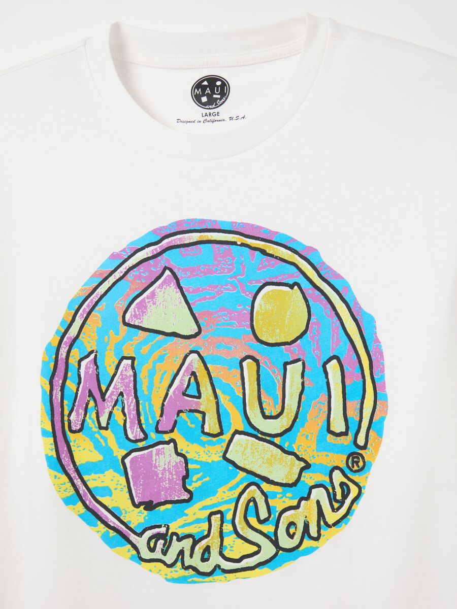 White T-shirt with Maui and Sons logo_5
