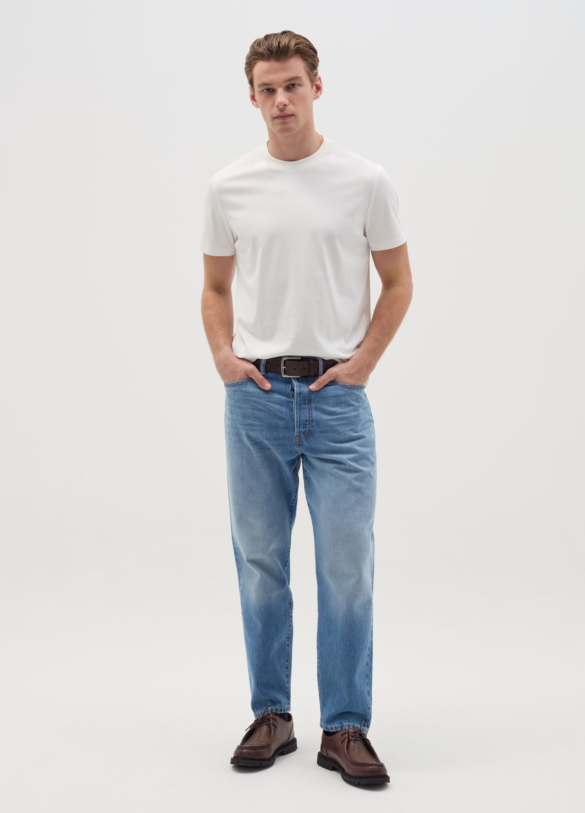 Regular-fit T-shirt with round neck
