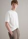 White crew neck stretch cotton T-shirt relaxed fit_0