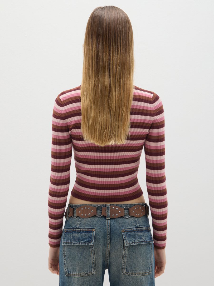 Multicolour striped fitted sweater_3