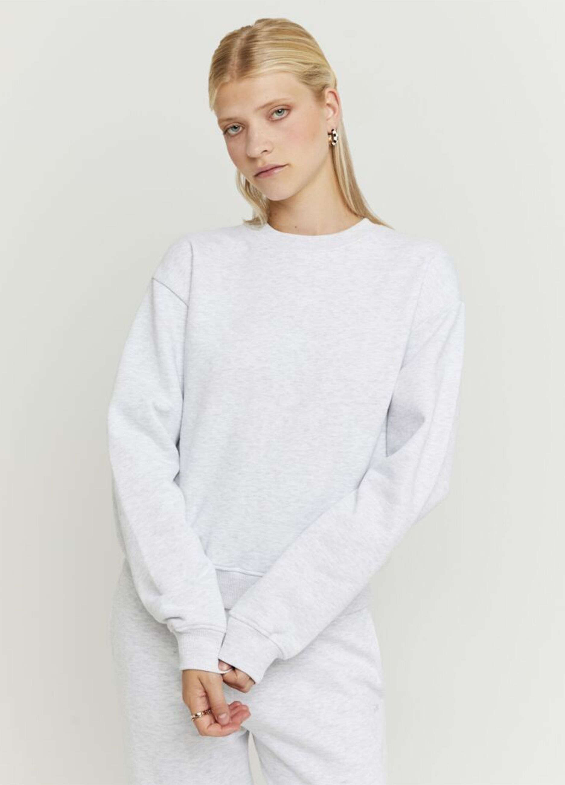 Grey cotton blend sweatshirt regular fit