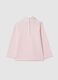 Pink stretch cotton blend girls' sweater with turtleneck_1